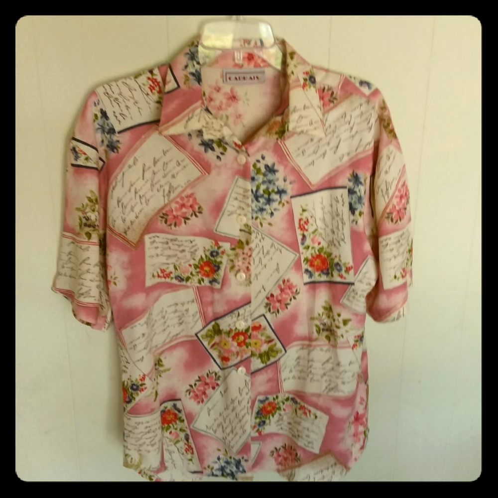 Unique letter-and-flowers print pleasant fabric